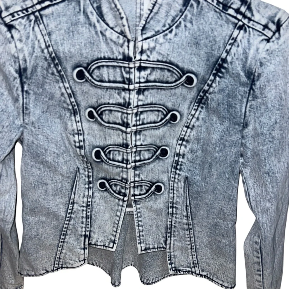 Allen Shwartz Allen B Denim Military Victorian Y2K Midline Denim Wash Jacket - Picture 3 of 10